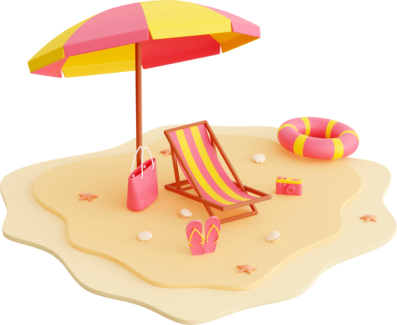 Summer beach vacation 3d