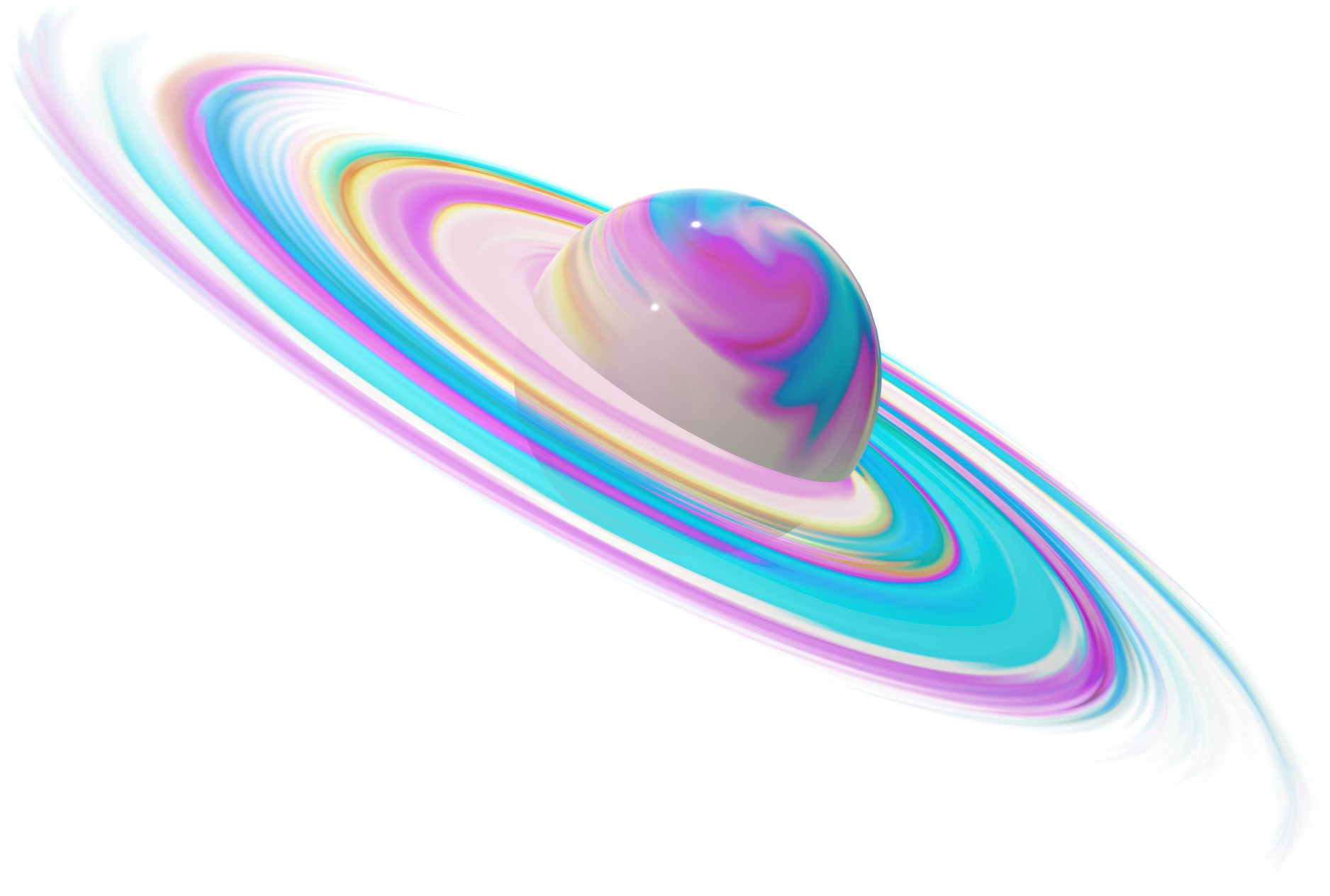3d planet blue pink