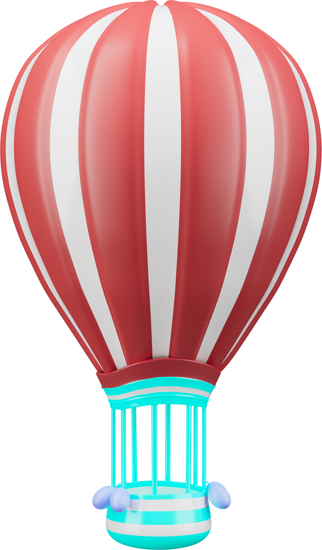 Hot air balloon Icon Isolated 3d render Illustration