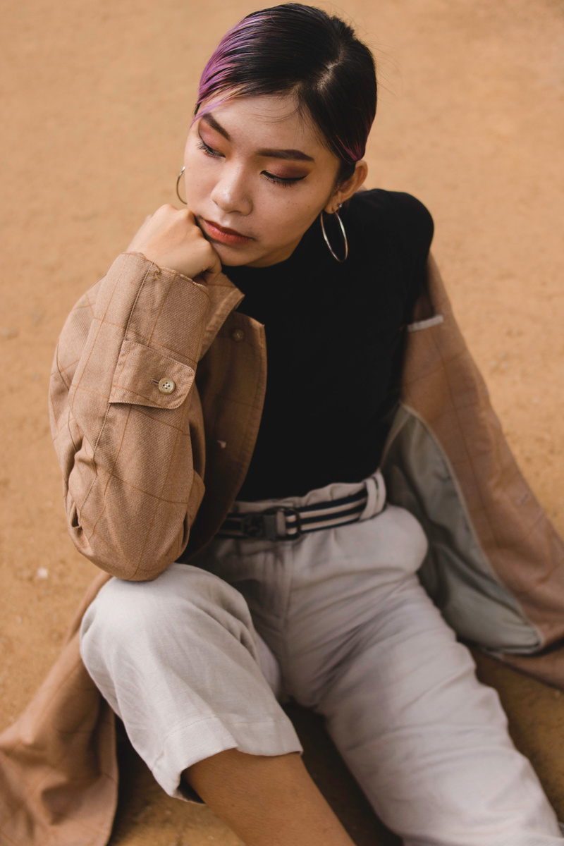 Woman Wearing Brown Button-Up Jacket